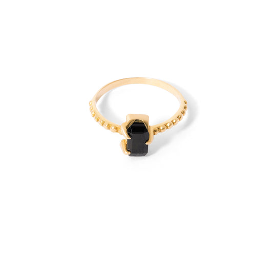 Black Baguette Gem Ring