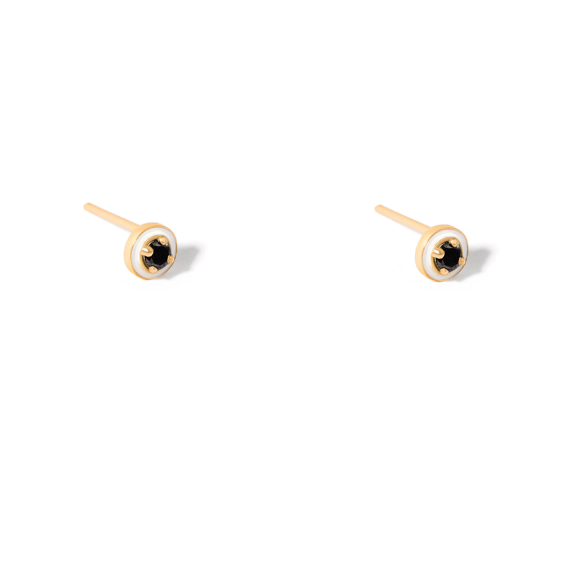 Black Luna Enamel Stud Earring