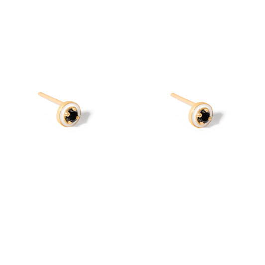 Black Luna Enamel Stud Earring