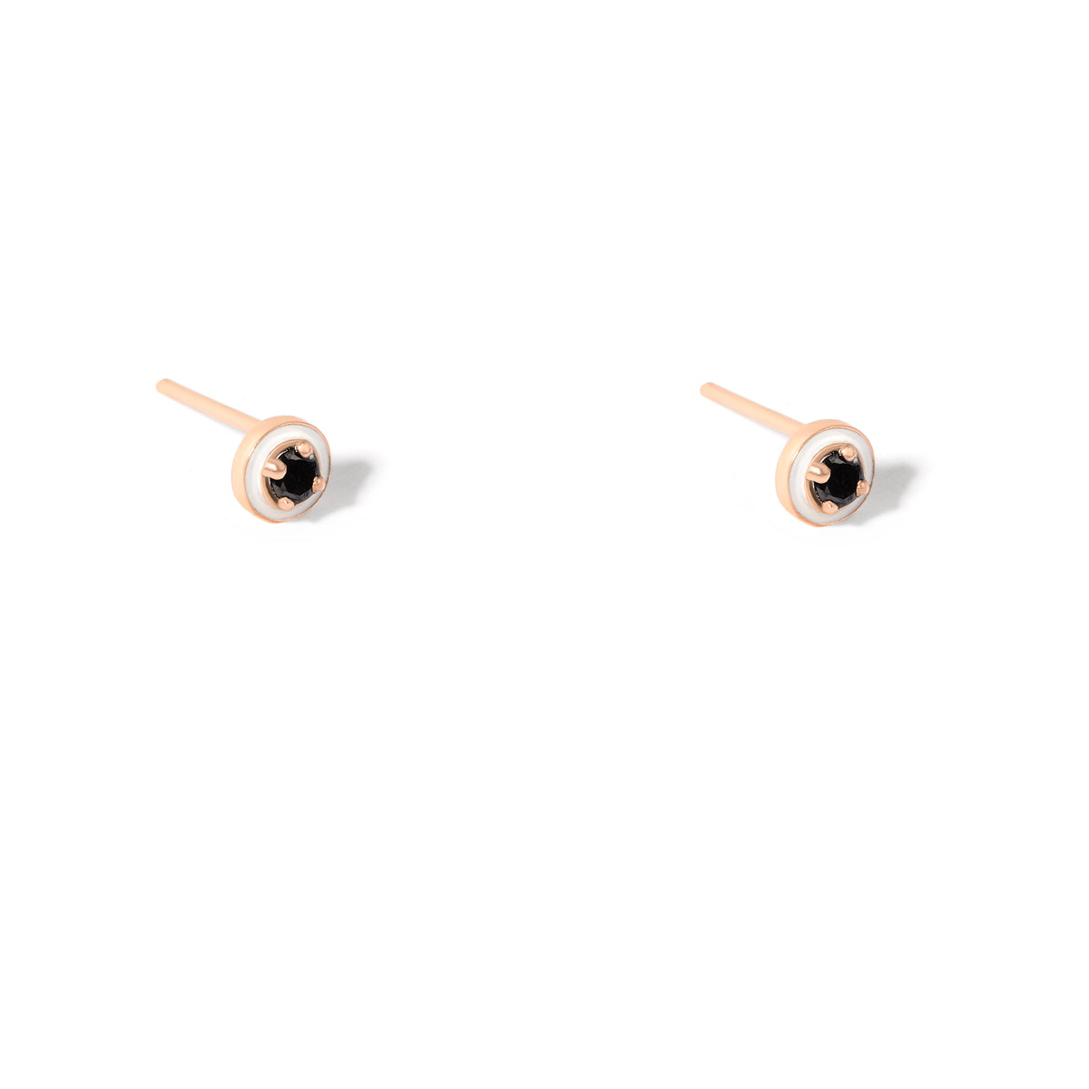 Black Luna Enamel Stud Earring