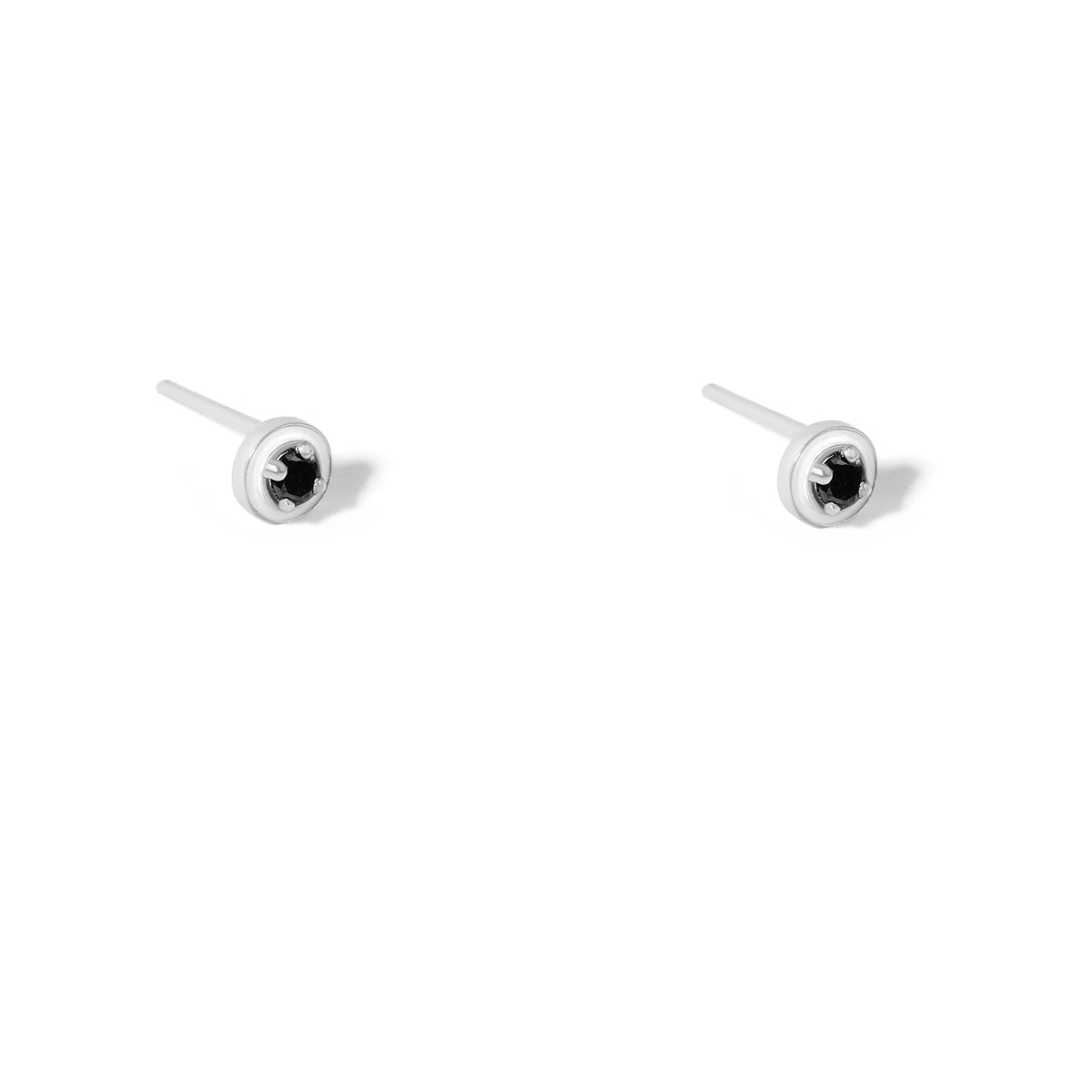 Black Luna Enamel Stud Earring