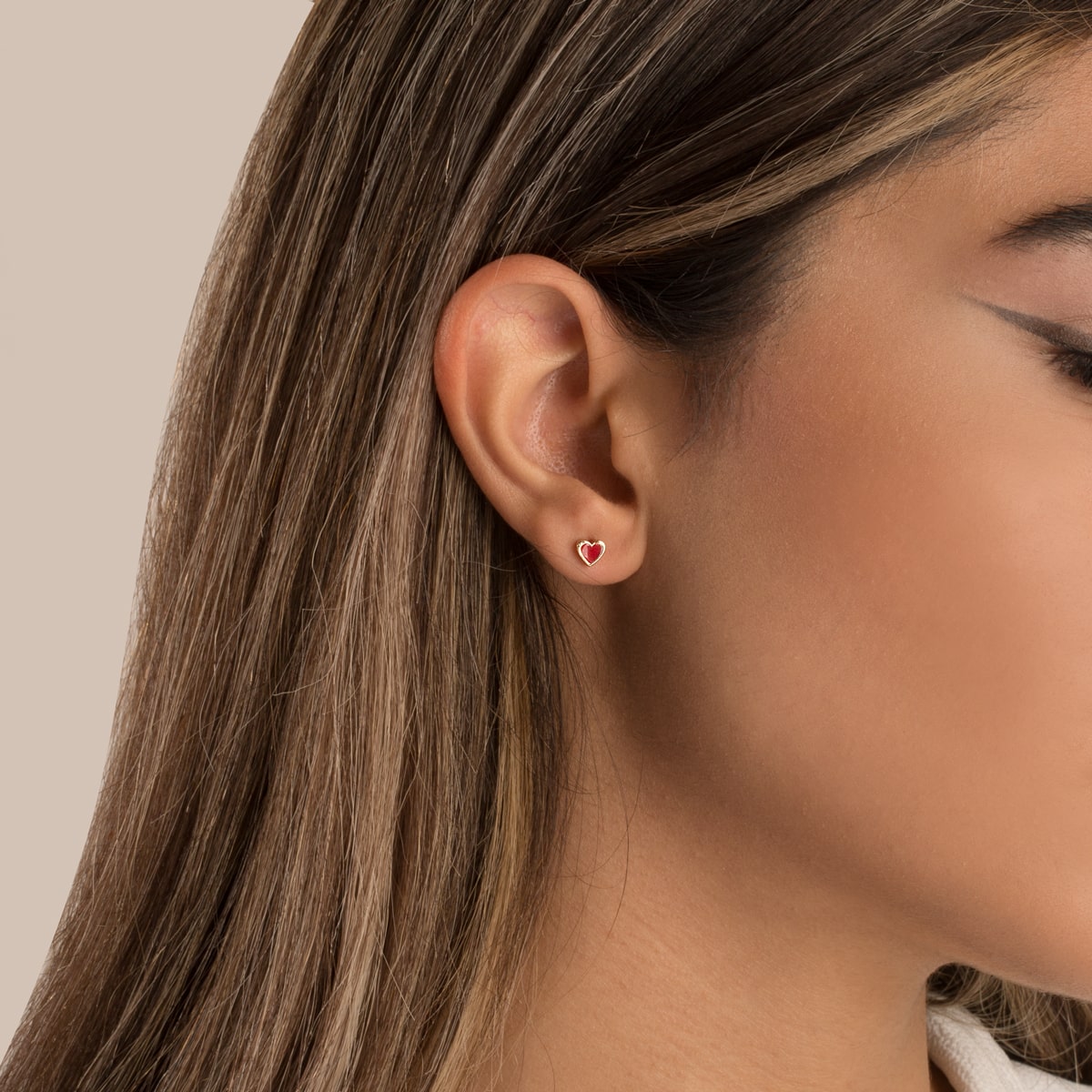 Black Luna Enamel Stud Earring