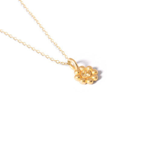Clover Yellow Gem Necklace