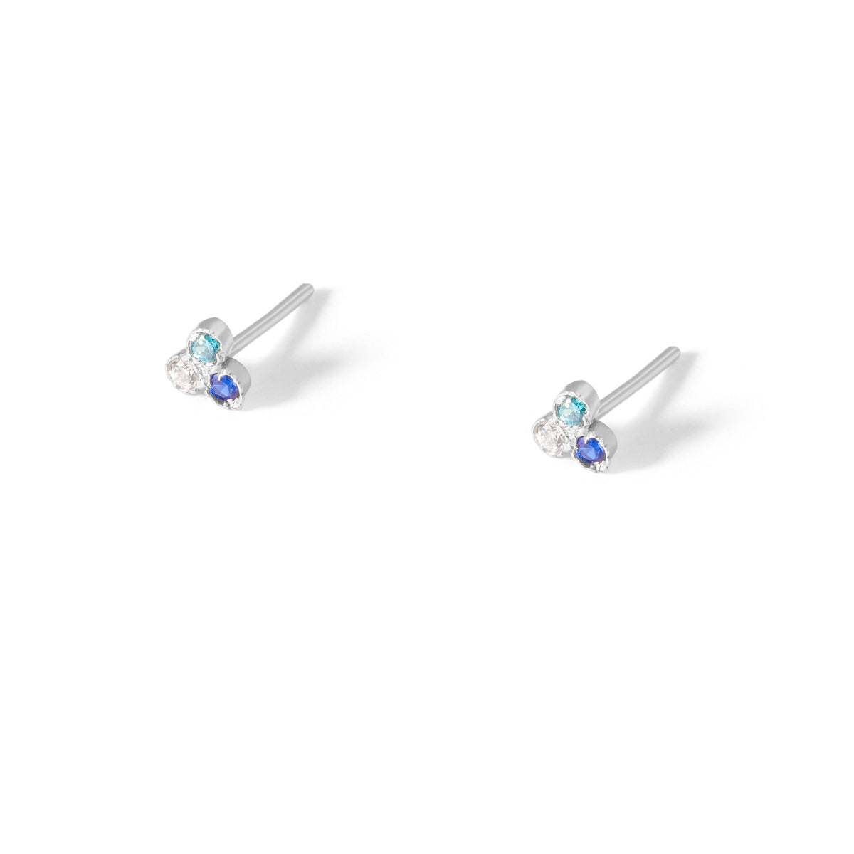 Blue Triangle Stud Earring