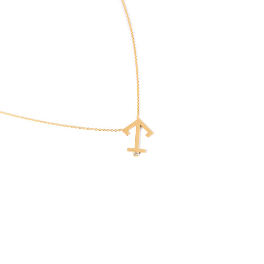 Saggitarius Zodiac Sign Diamond Necklace