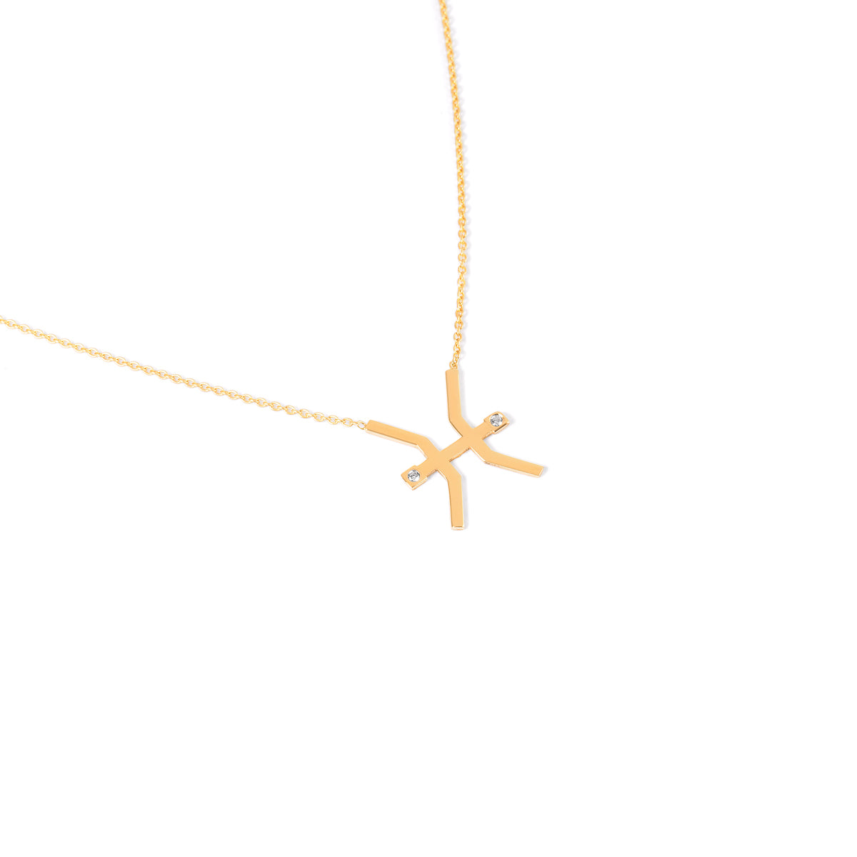 Pisces Zodiac Sign Diamond Necklace