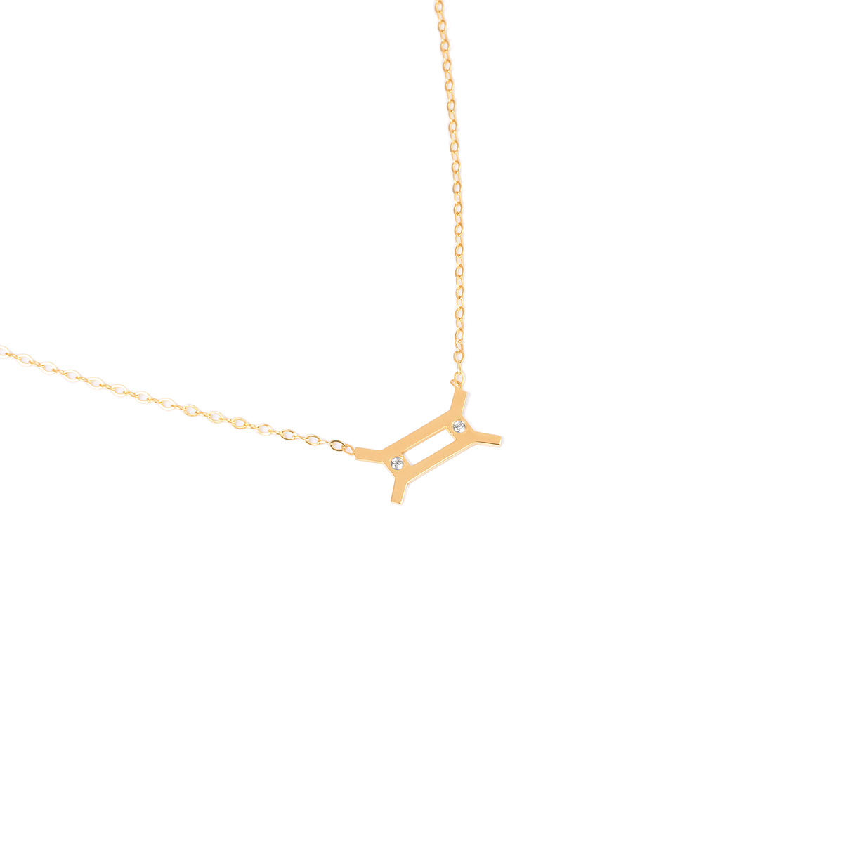 Gemini Zodiac Sign Diamond Necklace