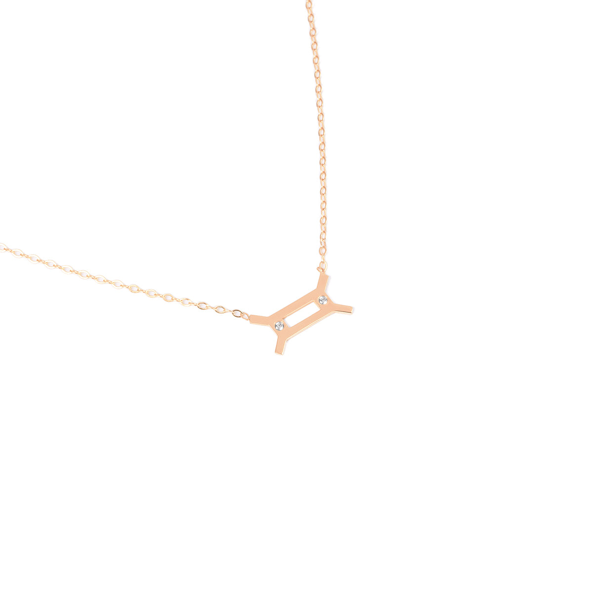 Gemini Zodiac Sign Diamond Necklace