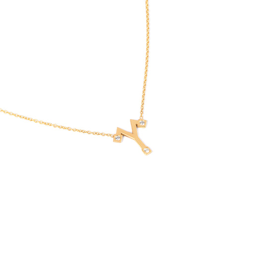 Aries Zodiac Sign Diamond Necklace