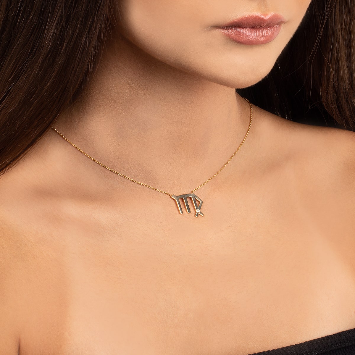 Virgo Zodiac Sign Diamond Necklace