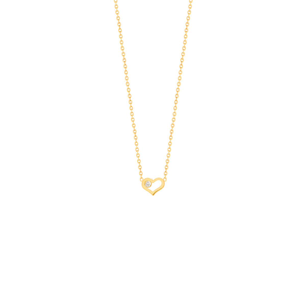 Heart and Diamond Chain Necklace