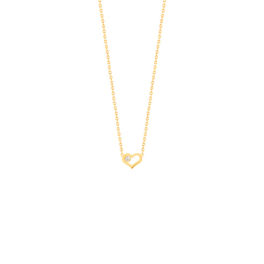 Heart and Diamond Chain Necklace