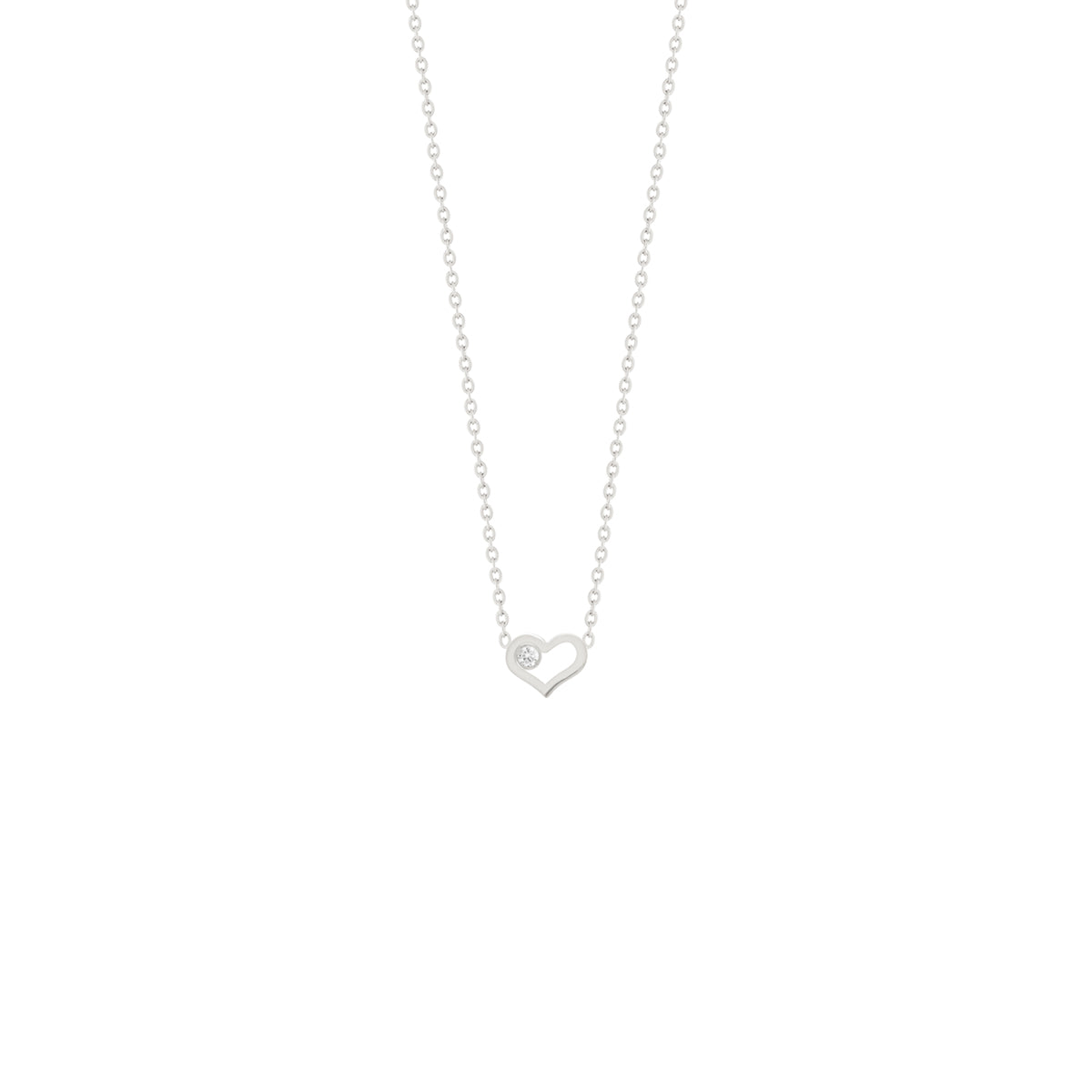 Heart and Diamond Chain Necklace