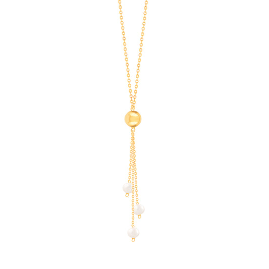 Single Sphere And Pearls Necklace