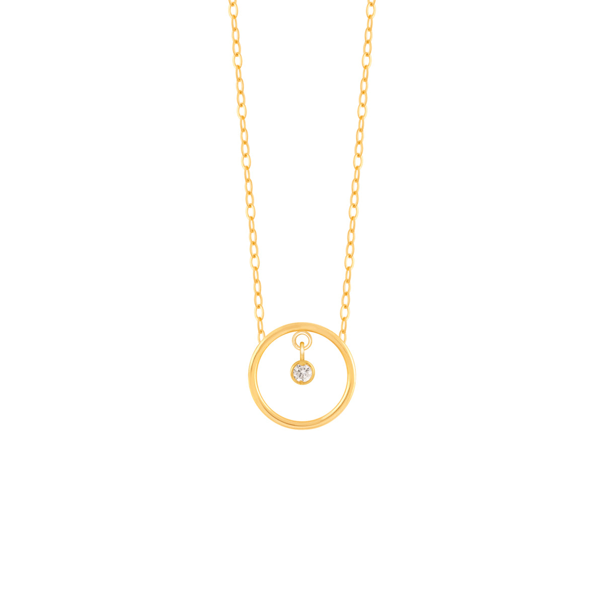 Circle Dimond Chain Necklace