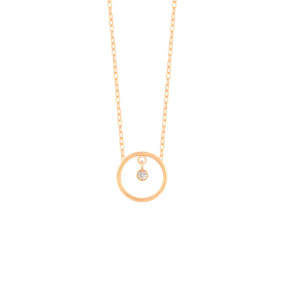 Circle Dimond Chain Necklace