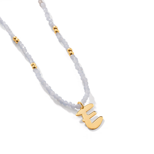 Letter "E" Stone Necklace