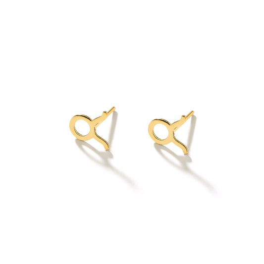 Taurus Sign Stud Earrings