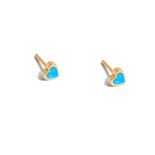 Blue Heart Stud Earring