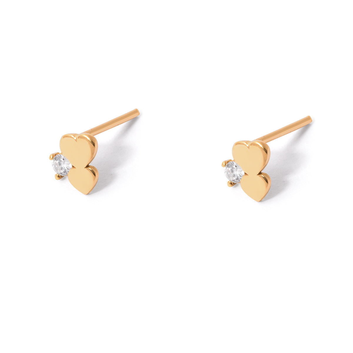 Double Heart Stud Earrings