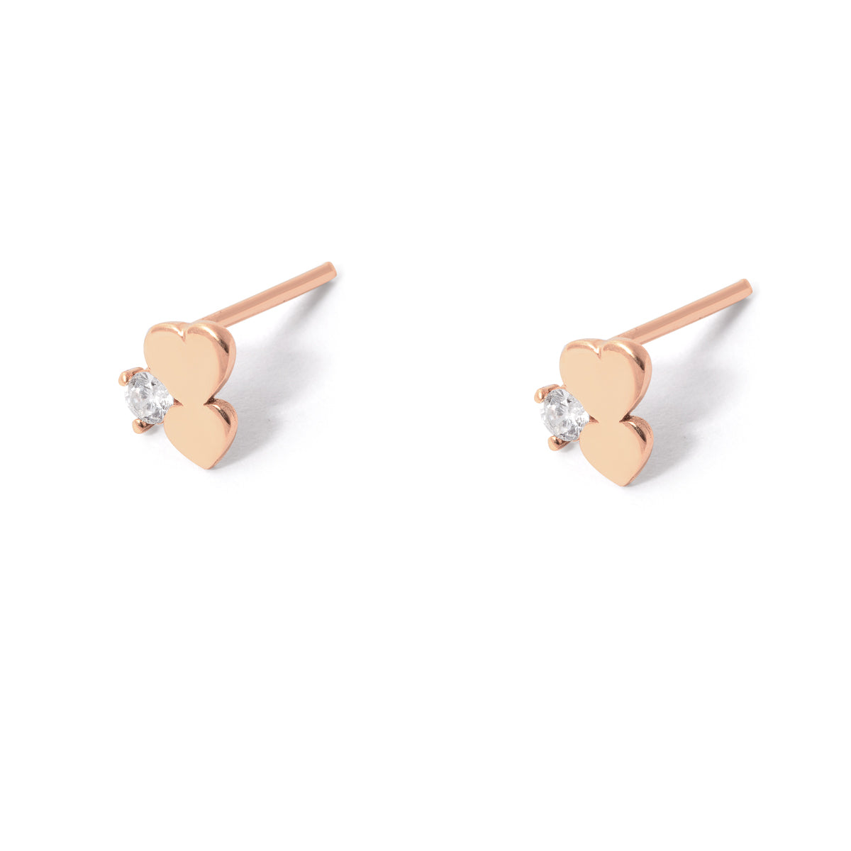 Double Heart Stud Earrings