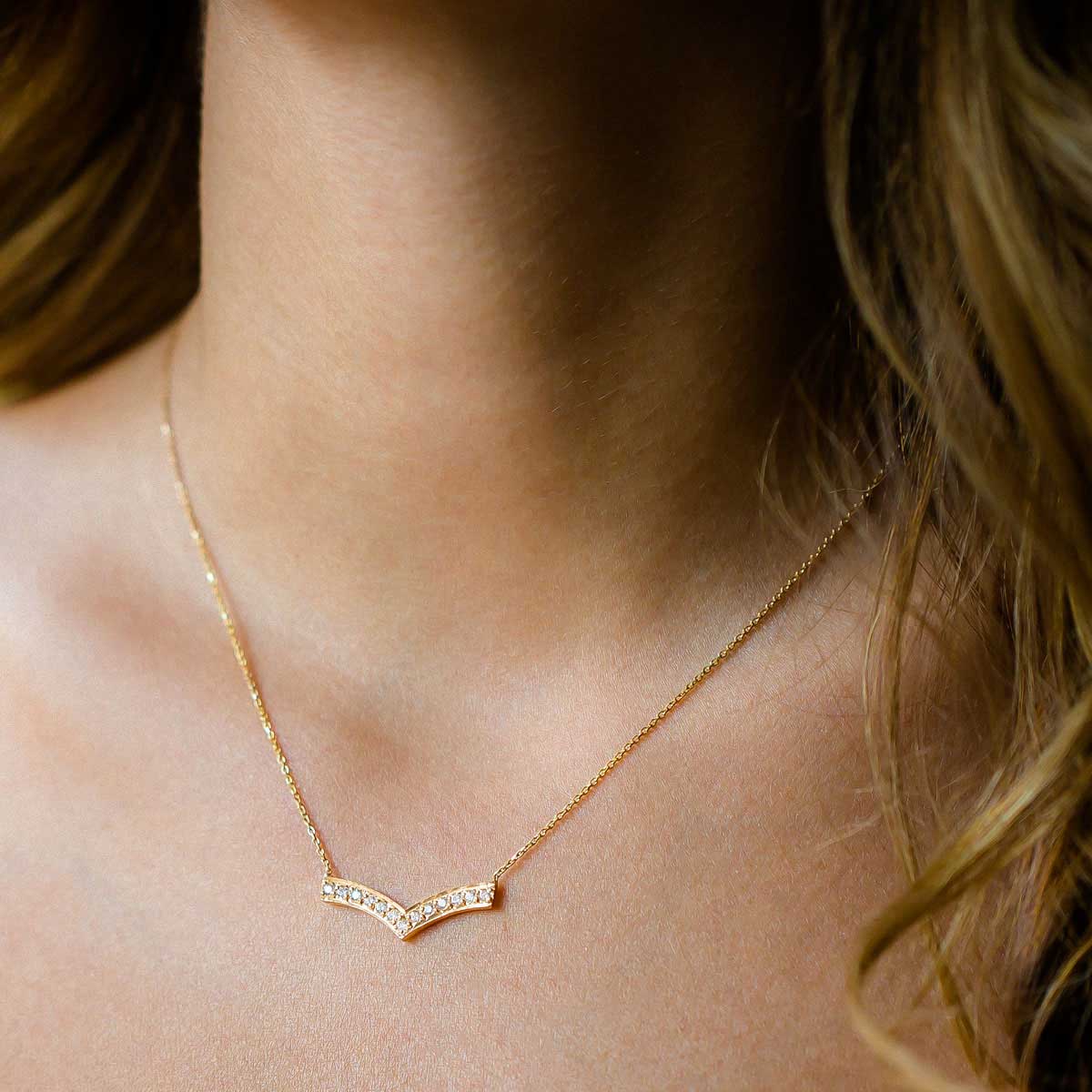 Golden V Spark Necklace