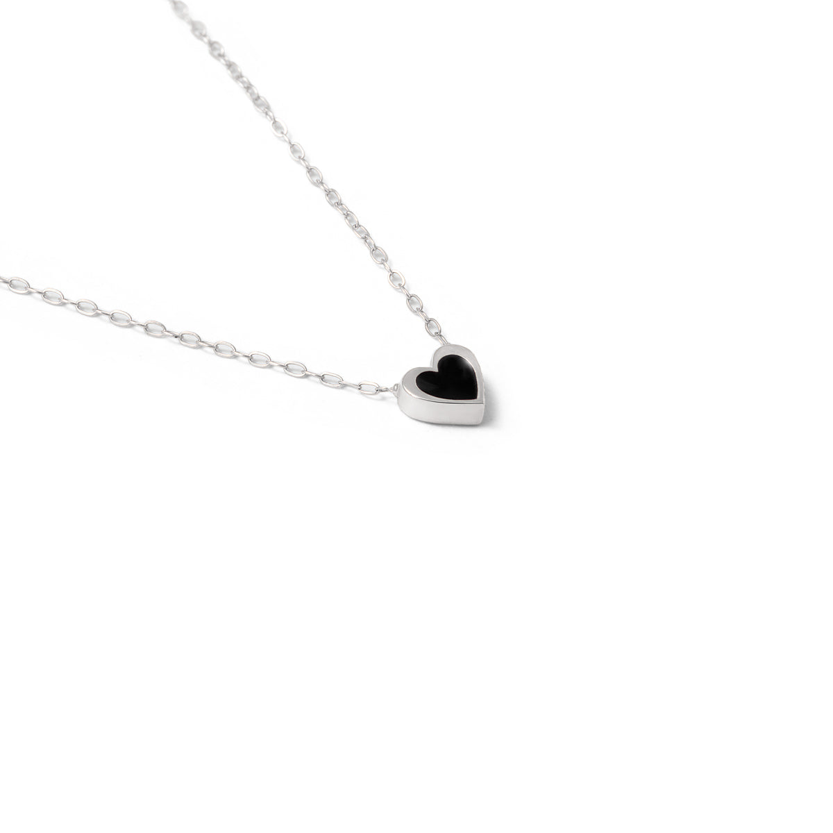 Black Heart Enamel Necklace
