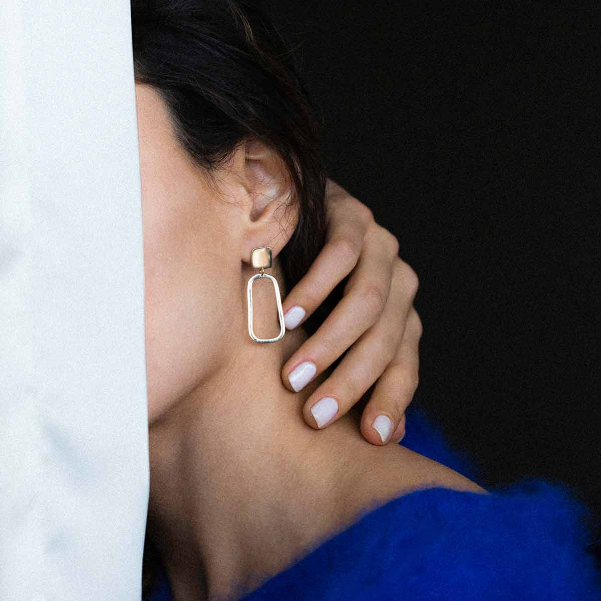 Square And Rectangle Stud Earring