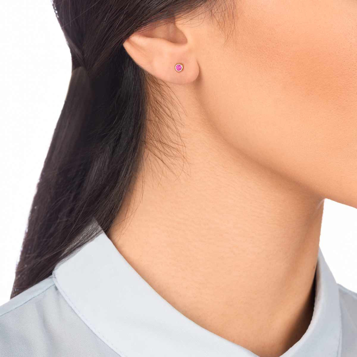 Pink Luna Stud Earring