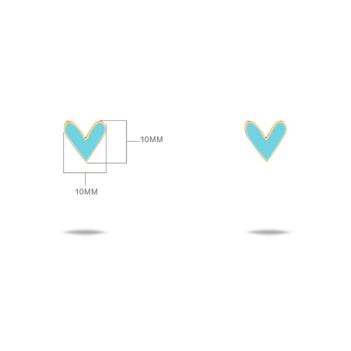 Blue Heart Stud Earring