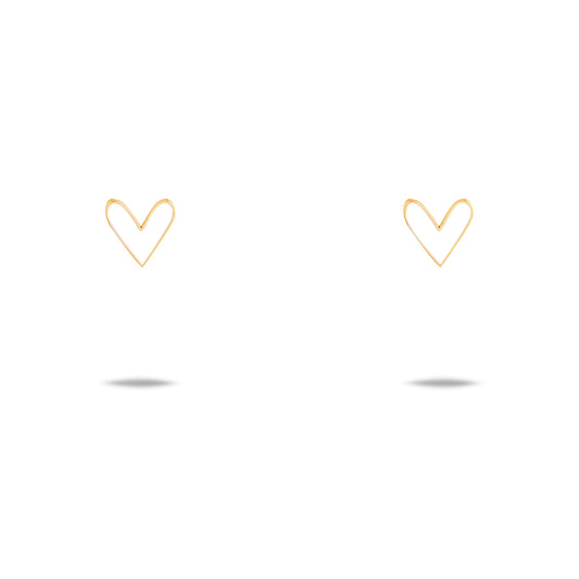 White Heart Stud Earring