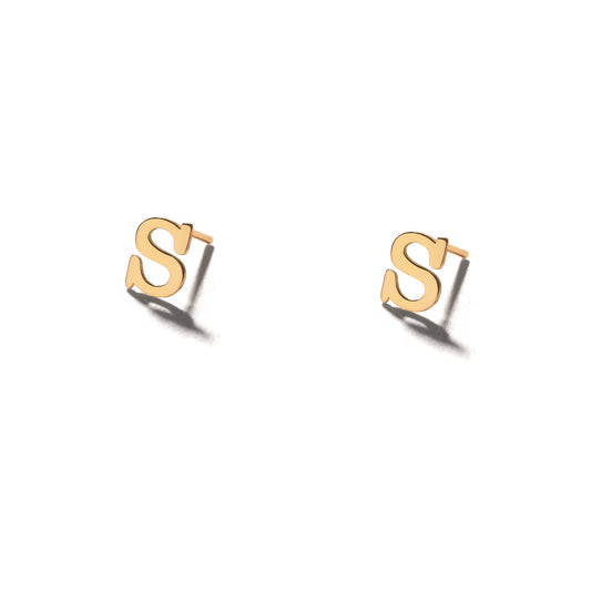 Letter "S" Stud Earring