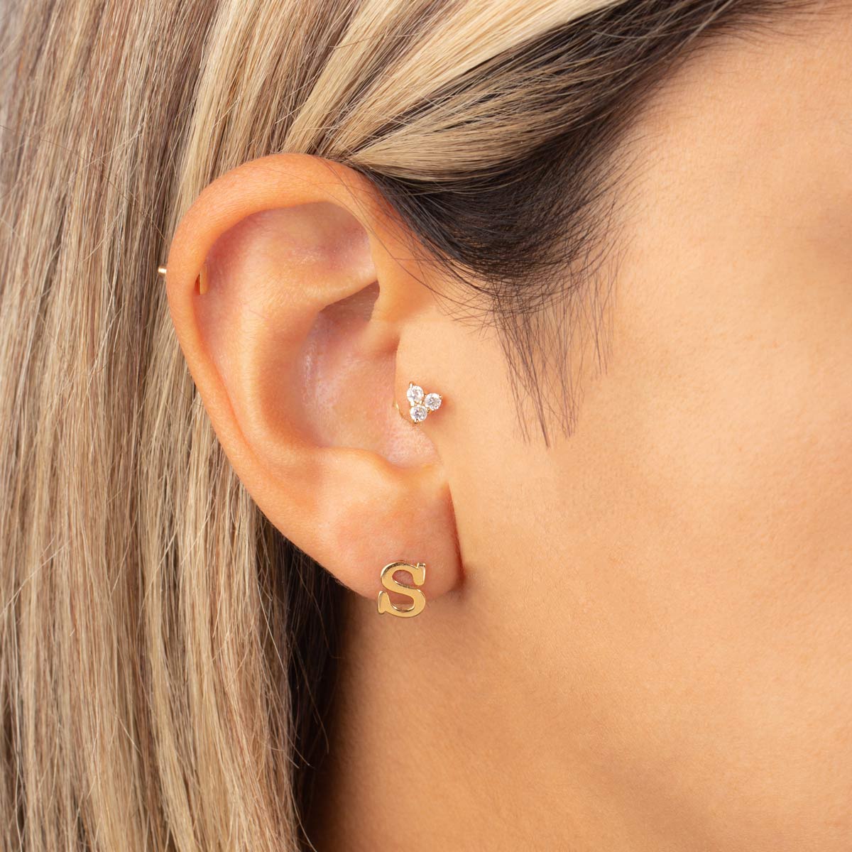 Letter "S" Stud Earring