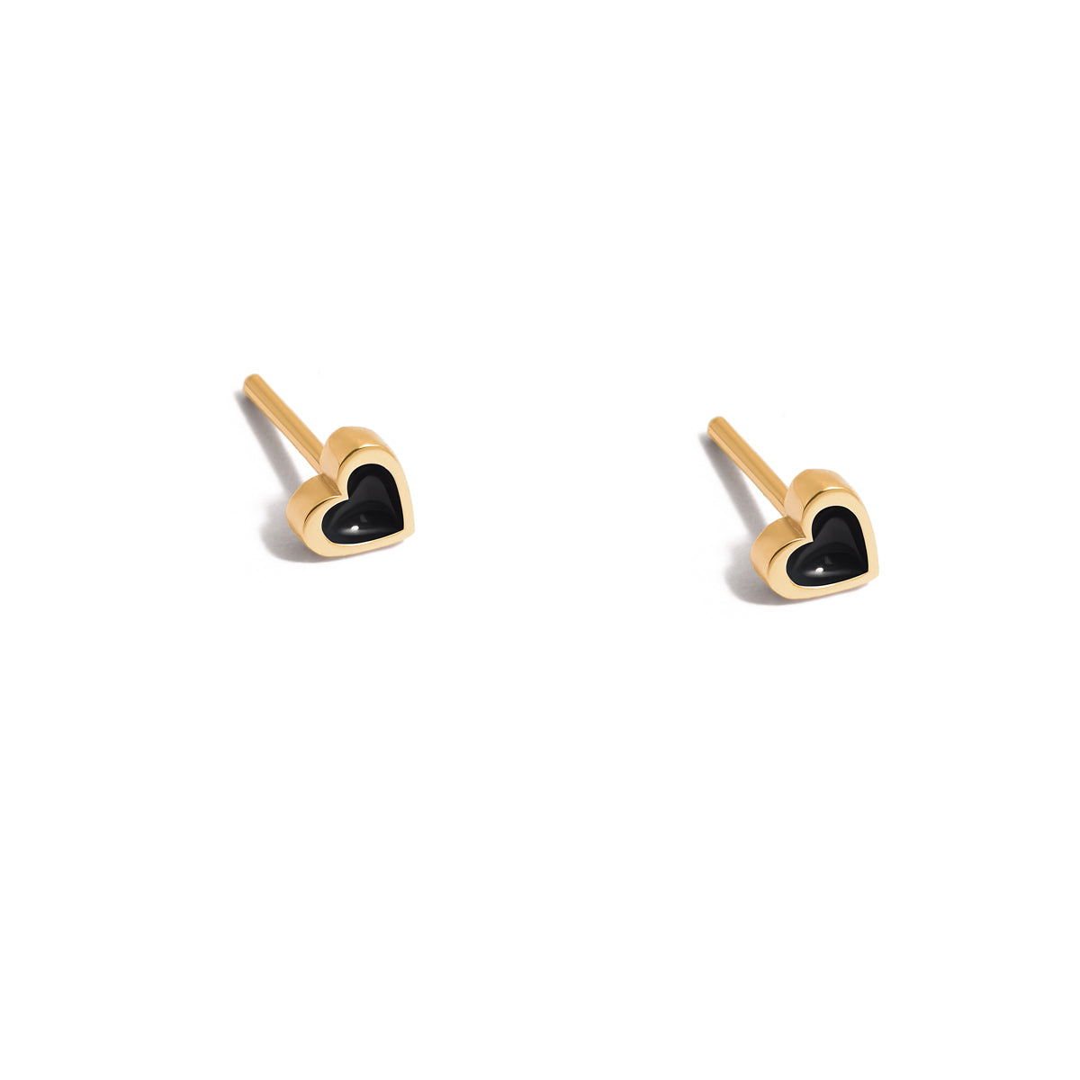 Black Mini Heart Stud Earring