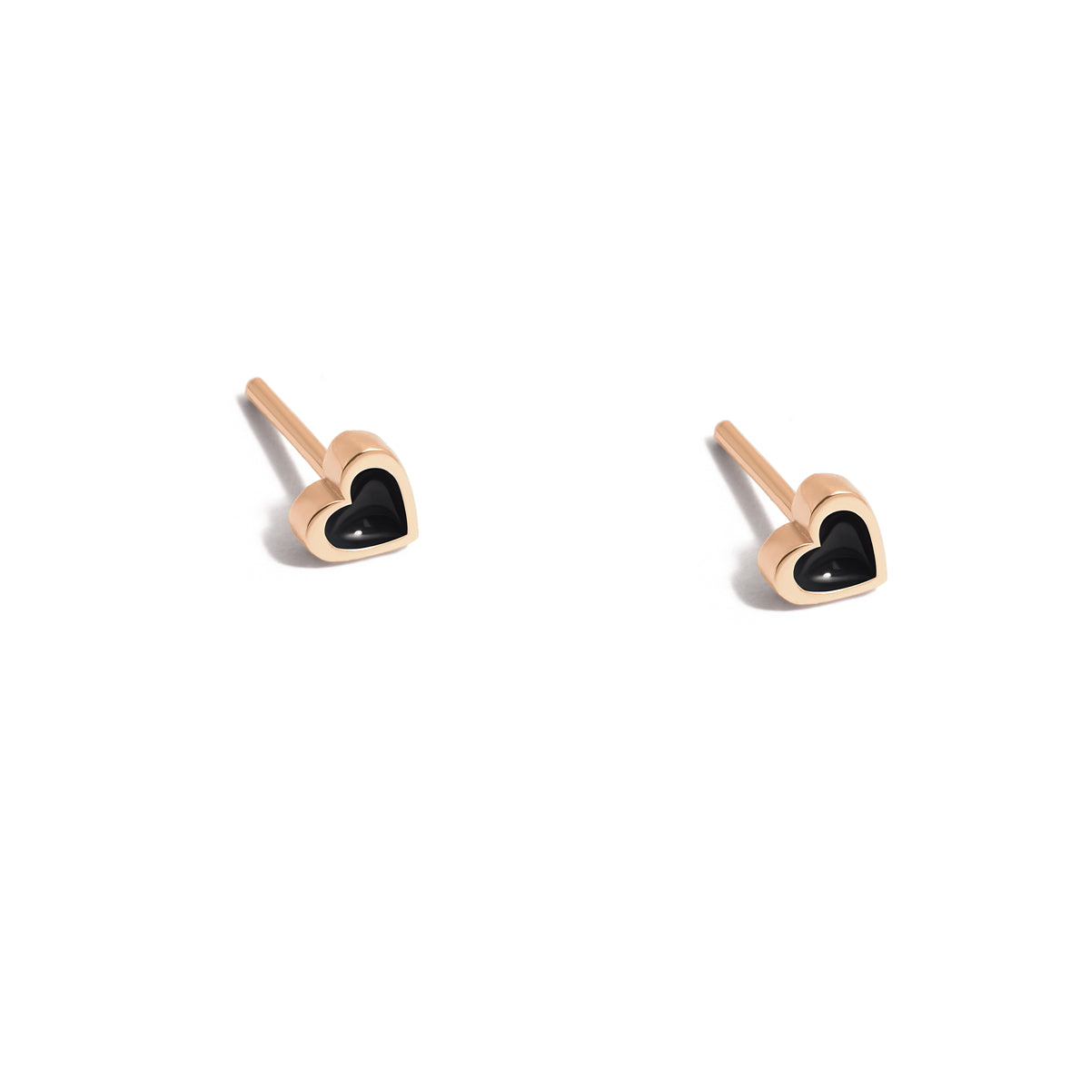 Black Mini Heart Stud Earring