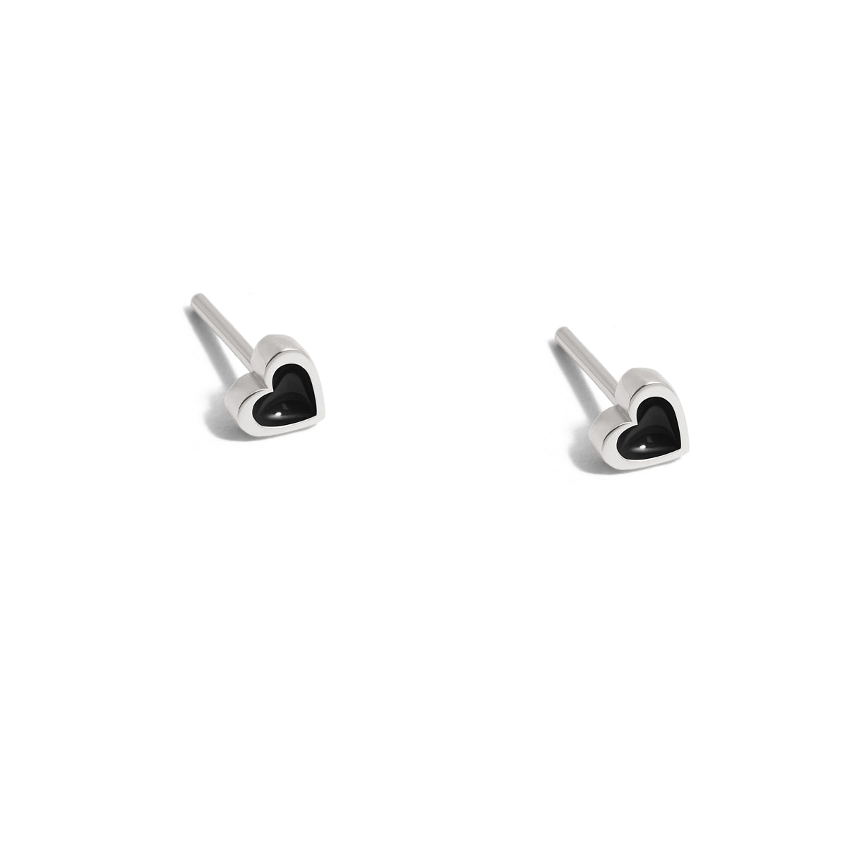 Black Mini Heart Stud Earring