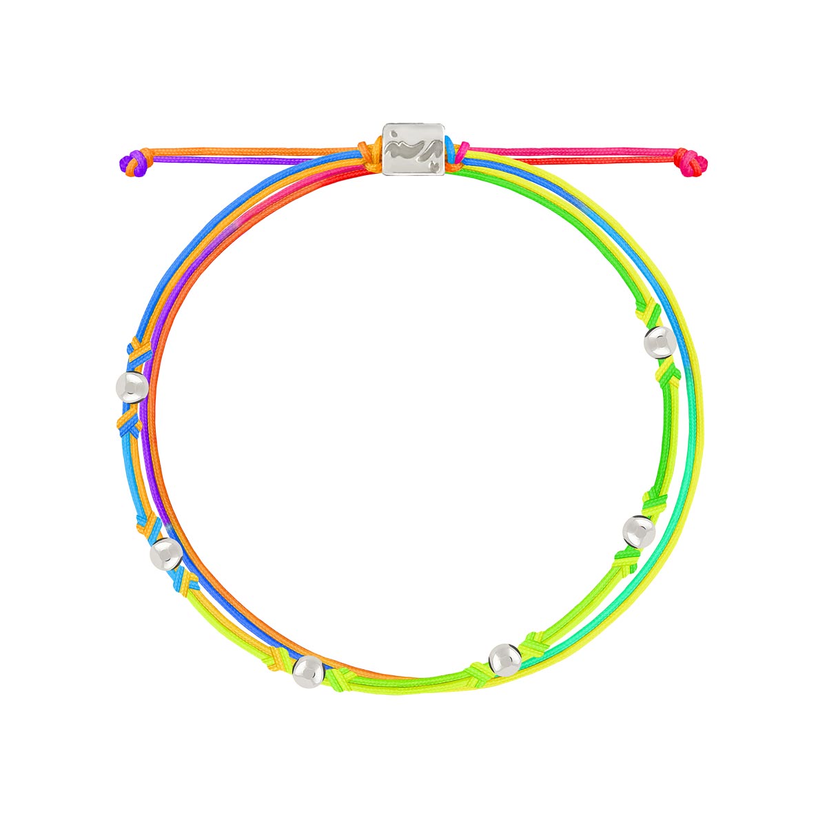 Eight-‌Ball rainbow Cord Bracelet