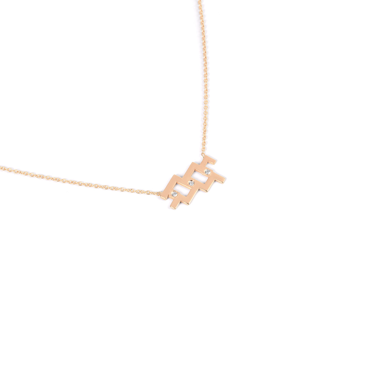Aquarius Zodiac Sign Diamond Necklace