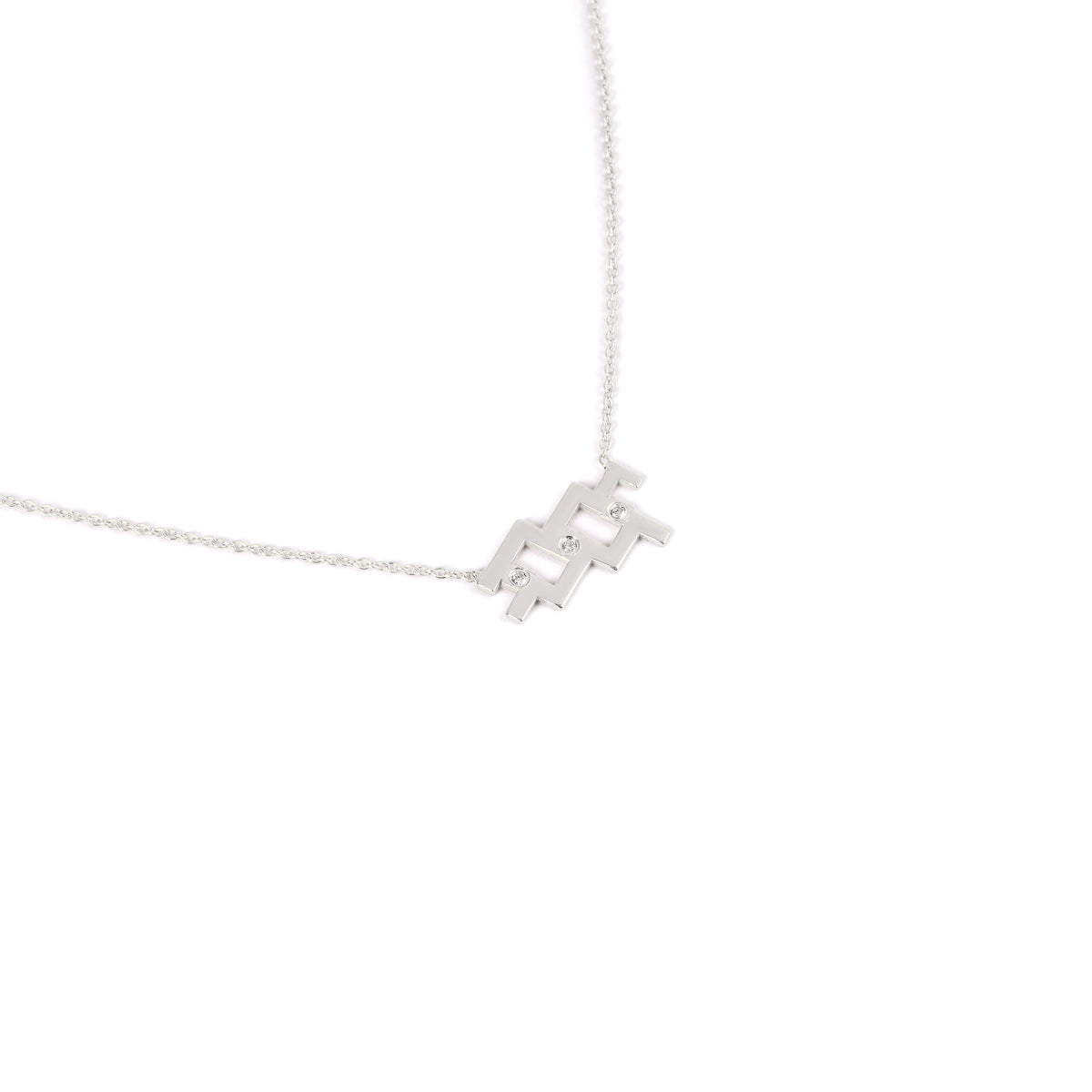 Aquarius Zodiac Sign Diamond Necklace