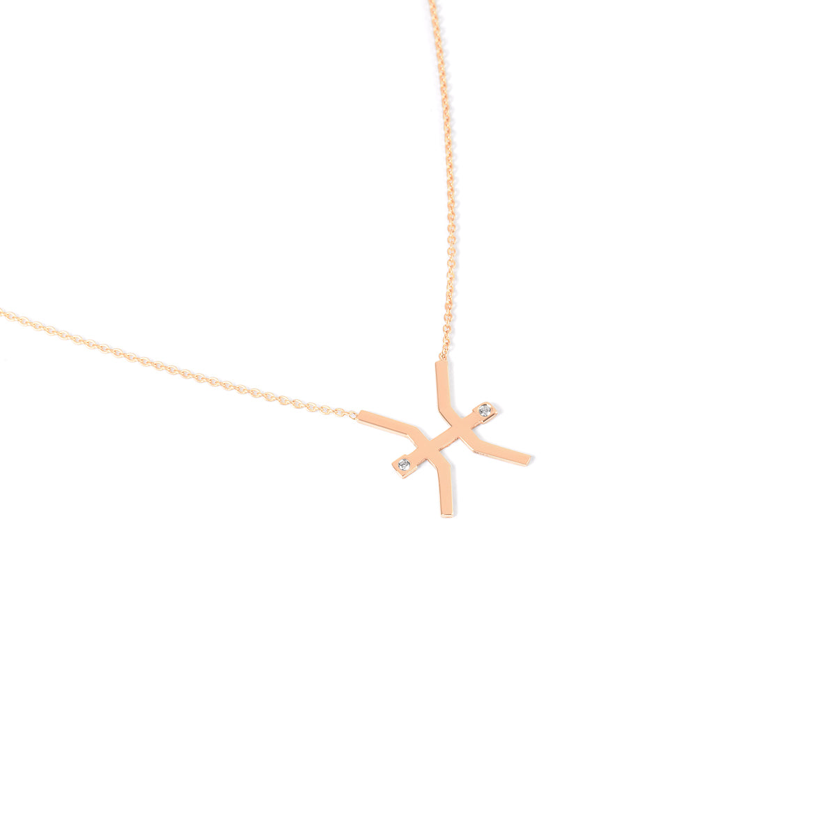 Pisces Zodiac Sign Diamond Necklace