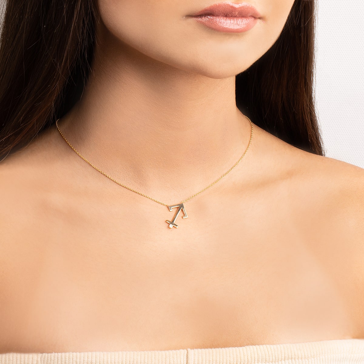 Saggitarius Zodiac Sign Diamond Necklace