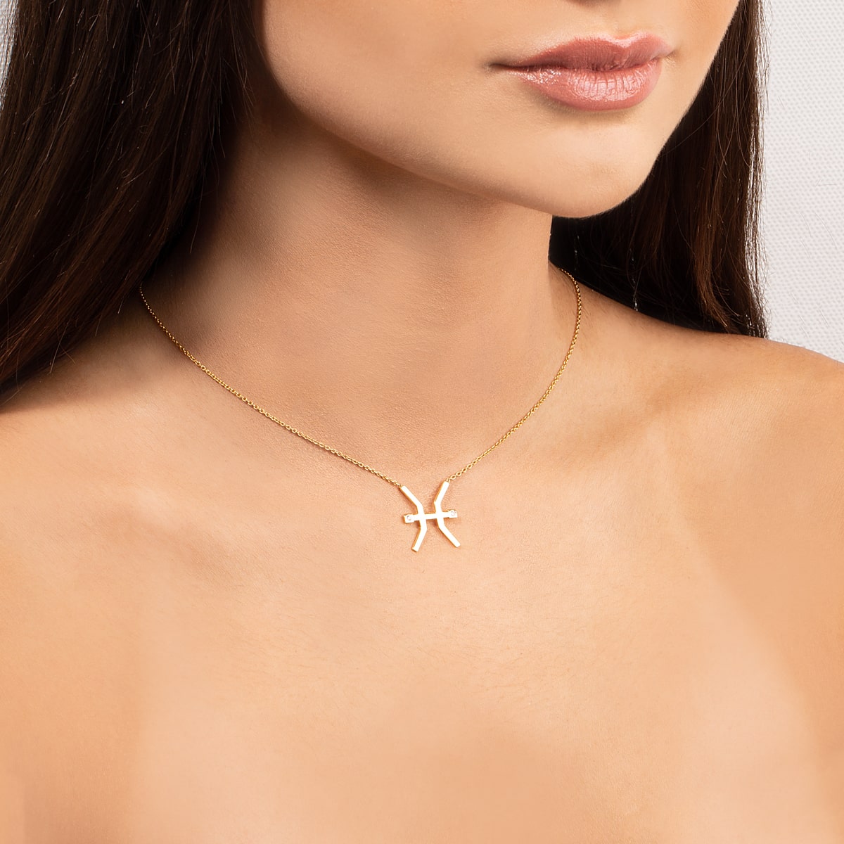 Pisces Zodiac Sign Diamond Necklace