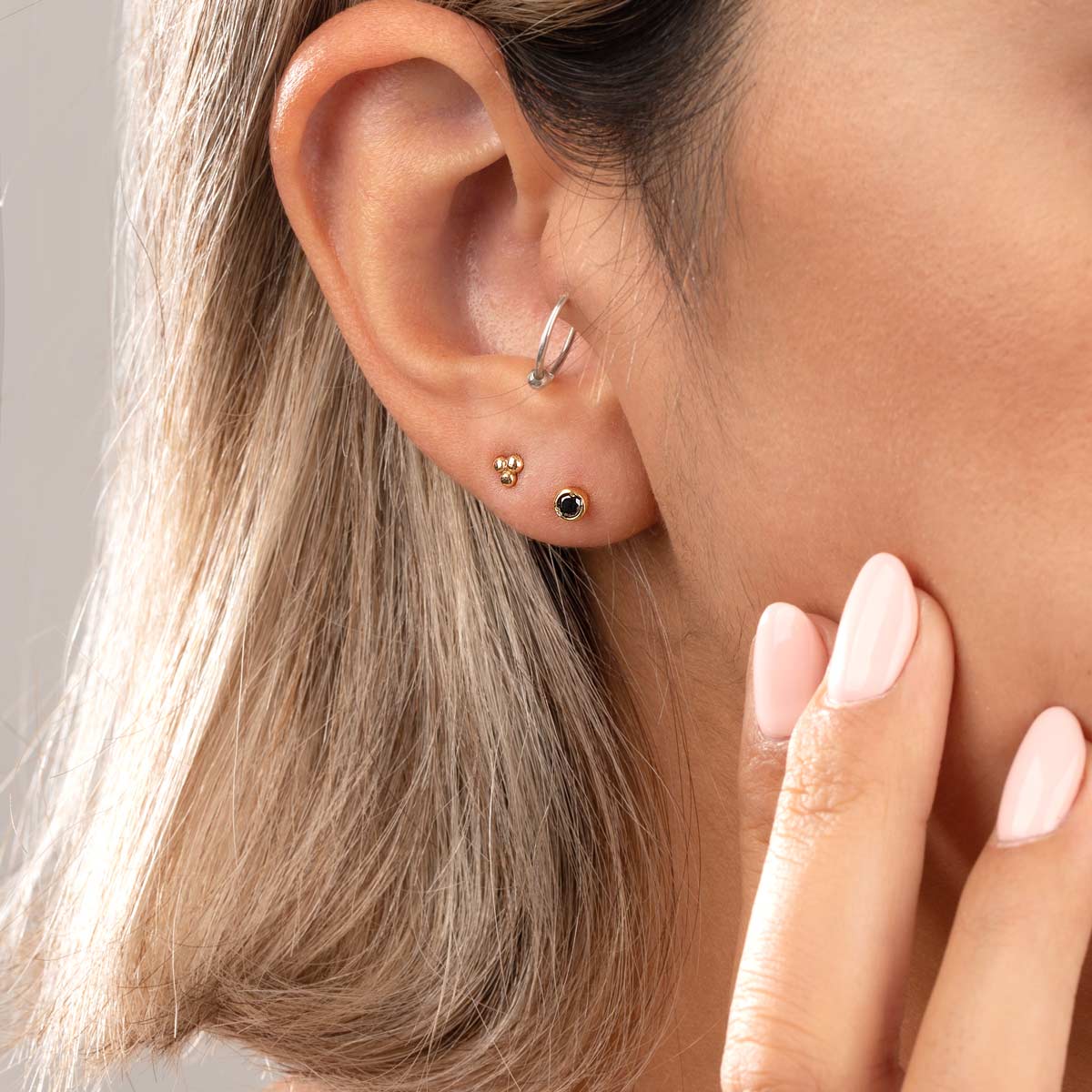 Black Luna Stud Earrings