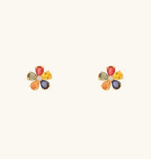 Flower charm studs