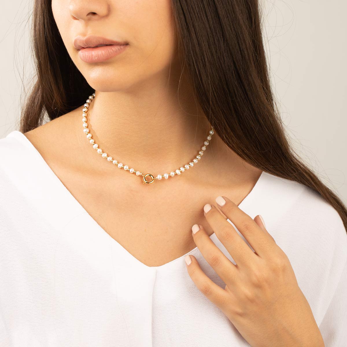 Pearl and Sphere Necklace