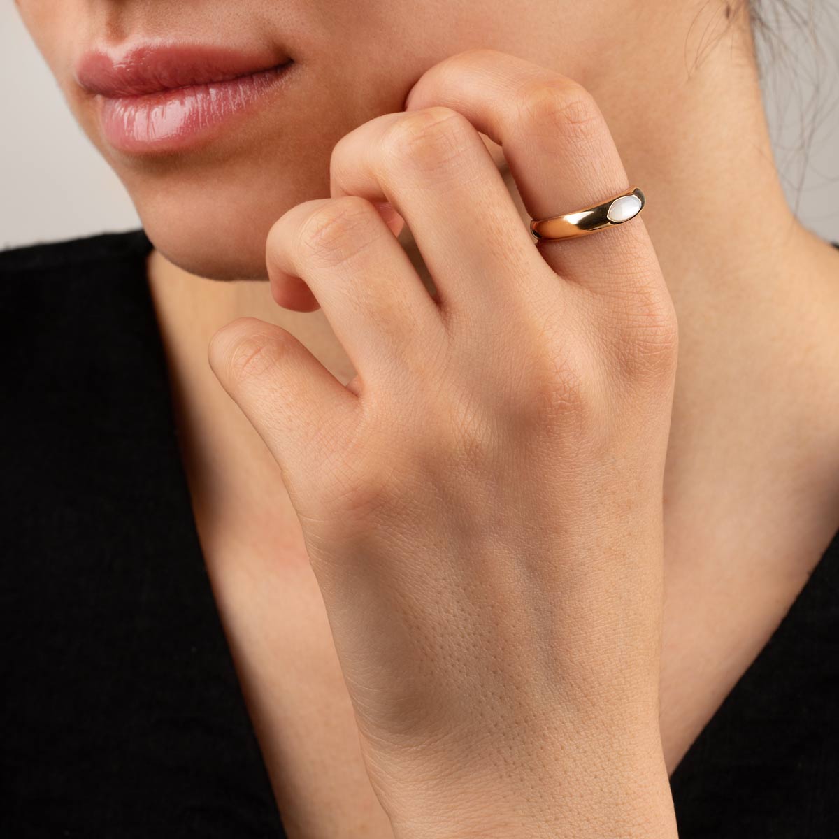 Marquis shell damele ring