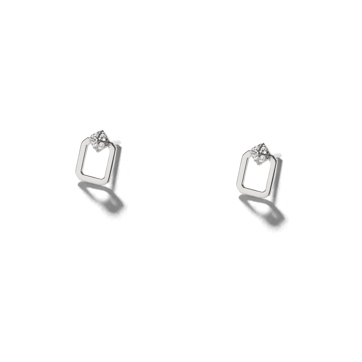 Curve Square Diamond Earrings